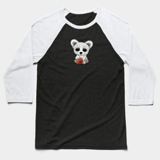 Cute Baby Polar Bear Playing With Basketball Baseball T-Shirt